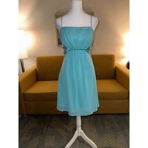 Alfred Angelo Blue  Pleated Empire Waist Dress Womens